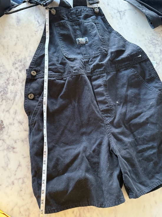 Vans Black Bib Short Overalls MEDIUM - Picture 4 of 11
